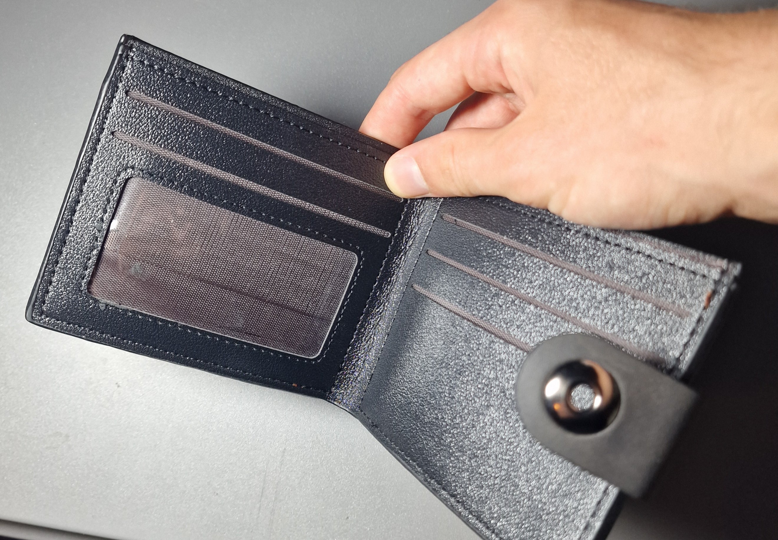 Black Faux Leather Men's Wallet image 2