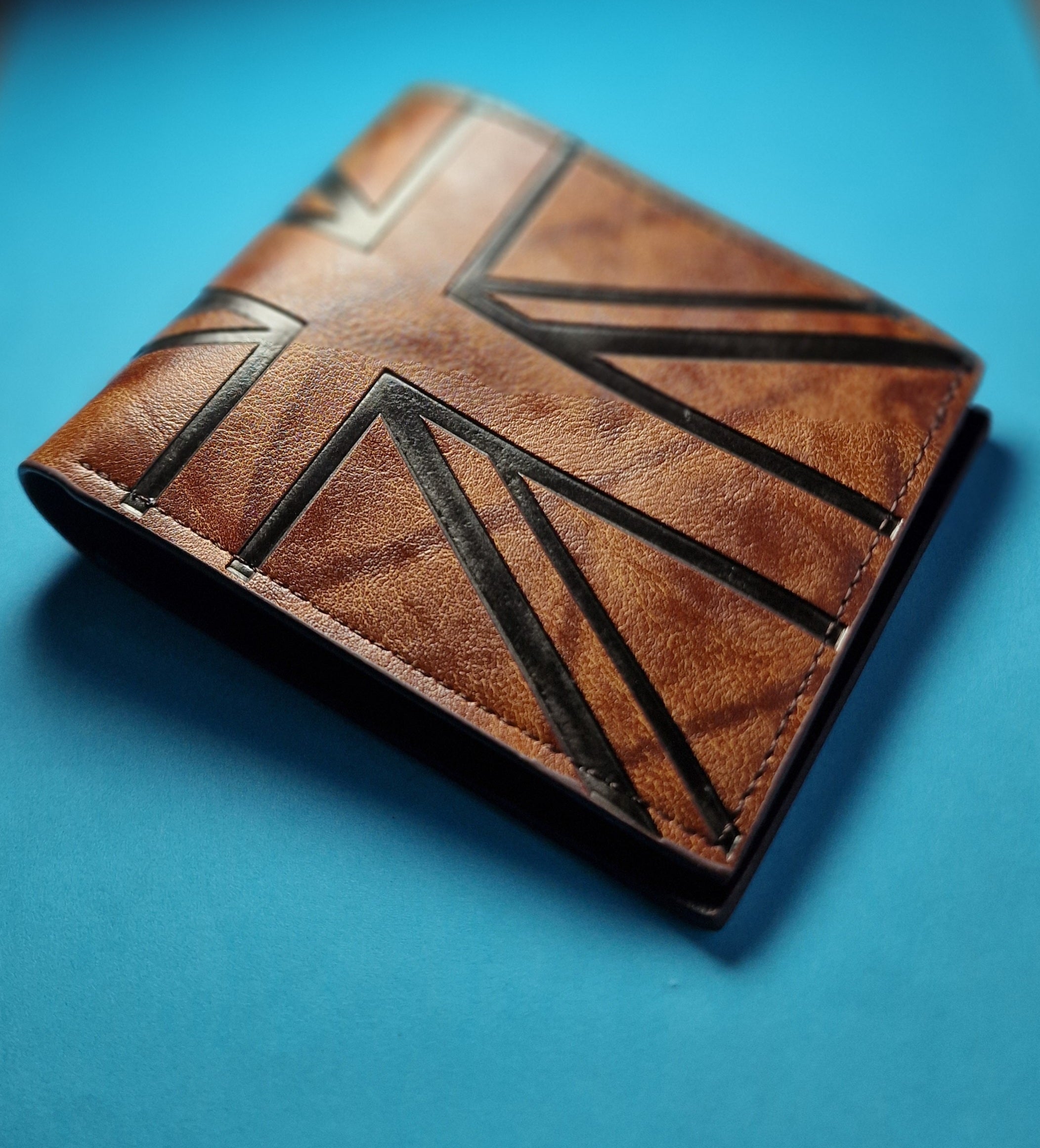 Brown Faux Leather Union Jack Wallet image 0