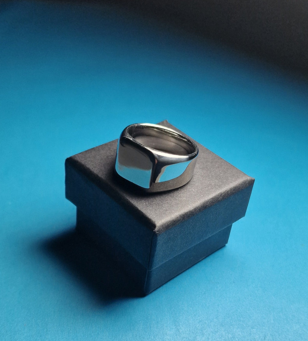 R1/2 Stainless Steel Signet Ring image 0