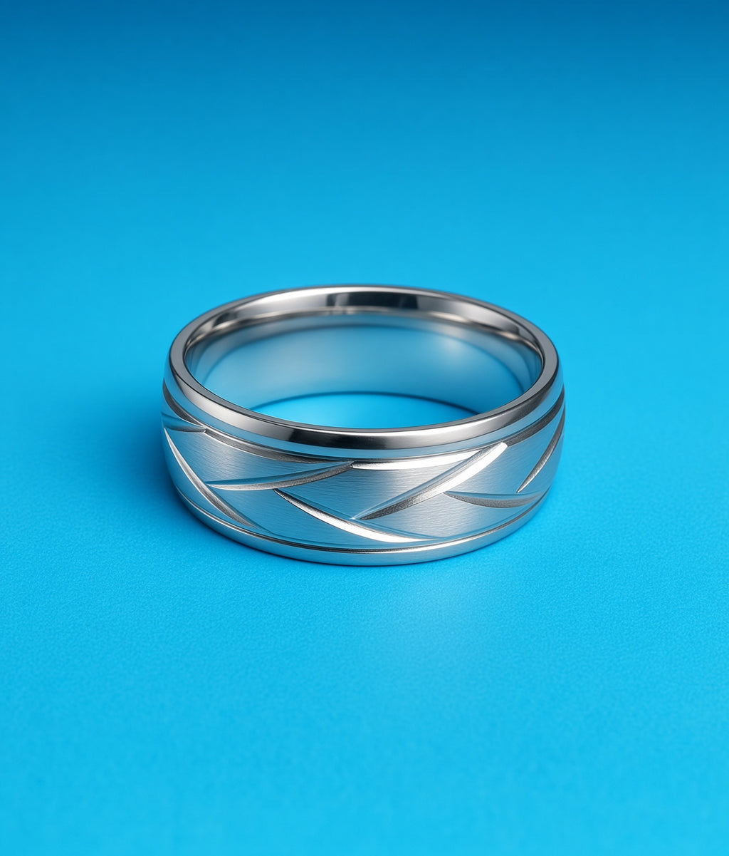 Crossed Stainless Steel Ring