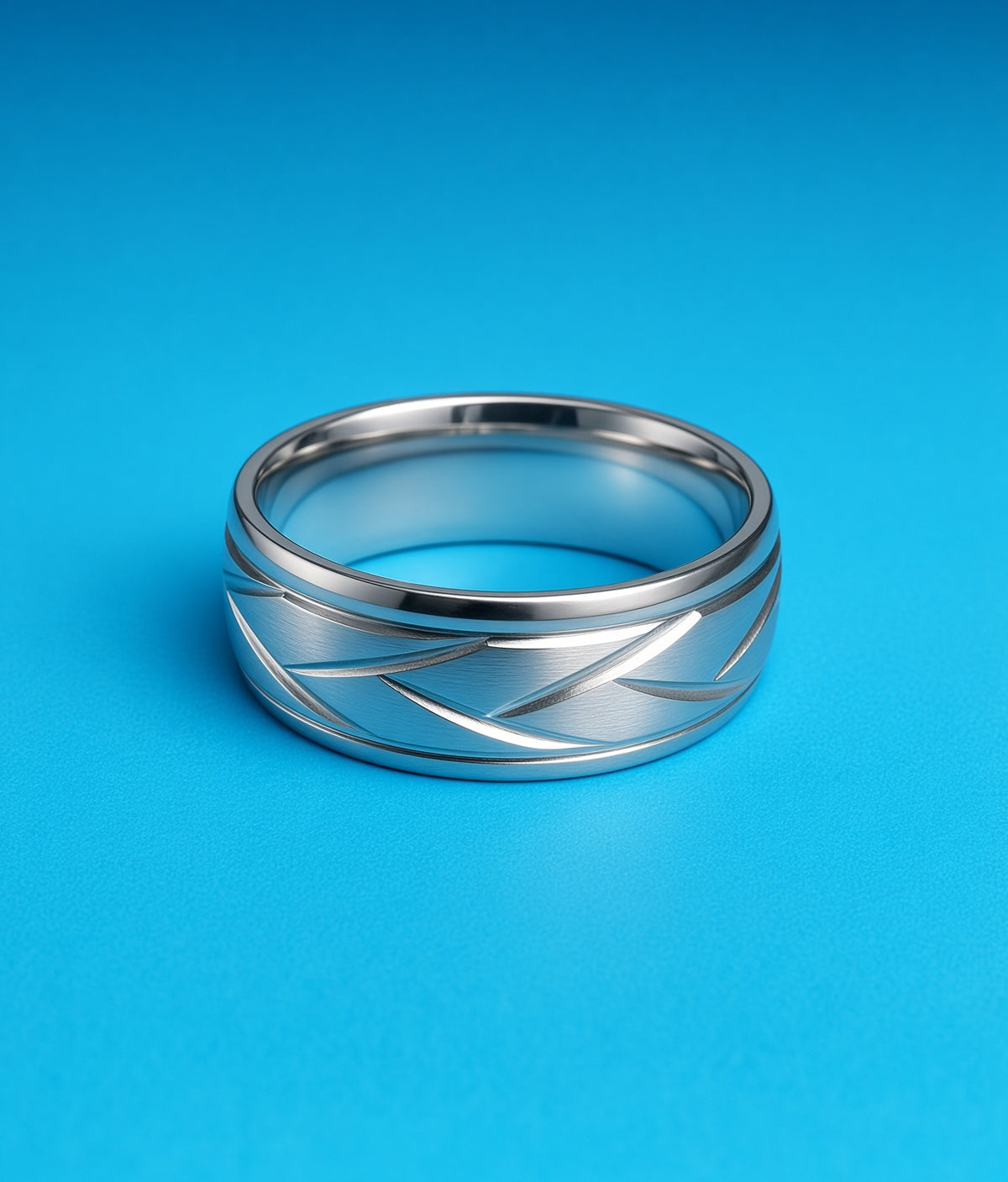 Crossed Stainless Steel Ring