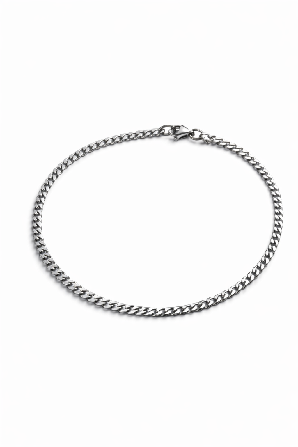 Thin 21cm Stainless Steel Curb Chain Bracelet