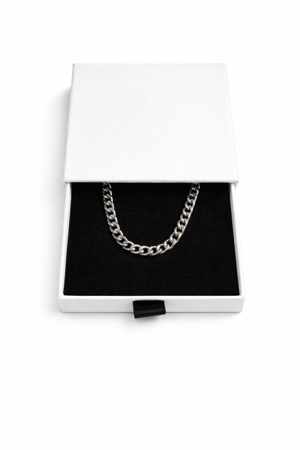 Silver 40cm Stainless Steel Curb Chain Necklace