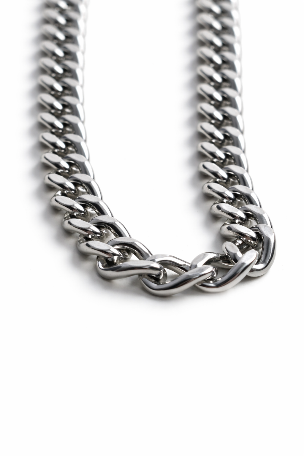 Silver 21cm Stainless Steel Curb Chain Bracelet