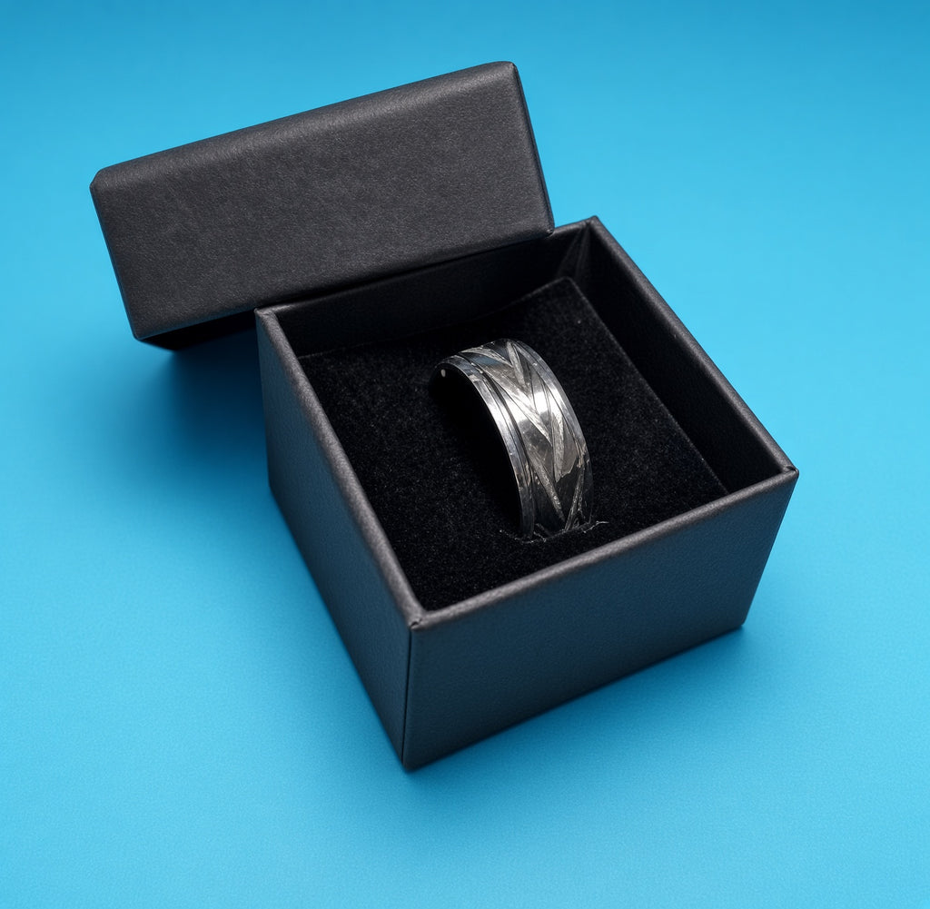 Crossed Stainless Steel Ring