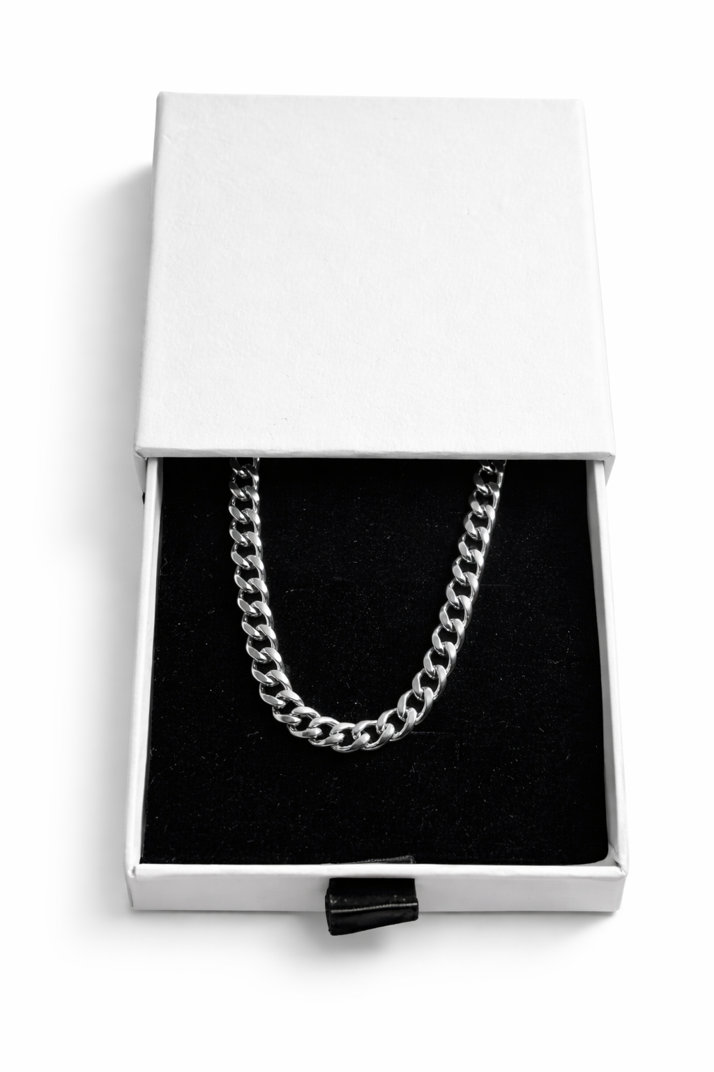 Silver 19cm Stainless Steel Curb Chain Bracelet