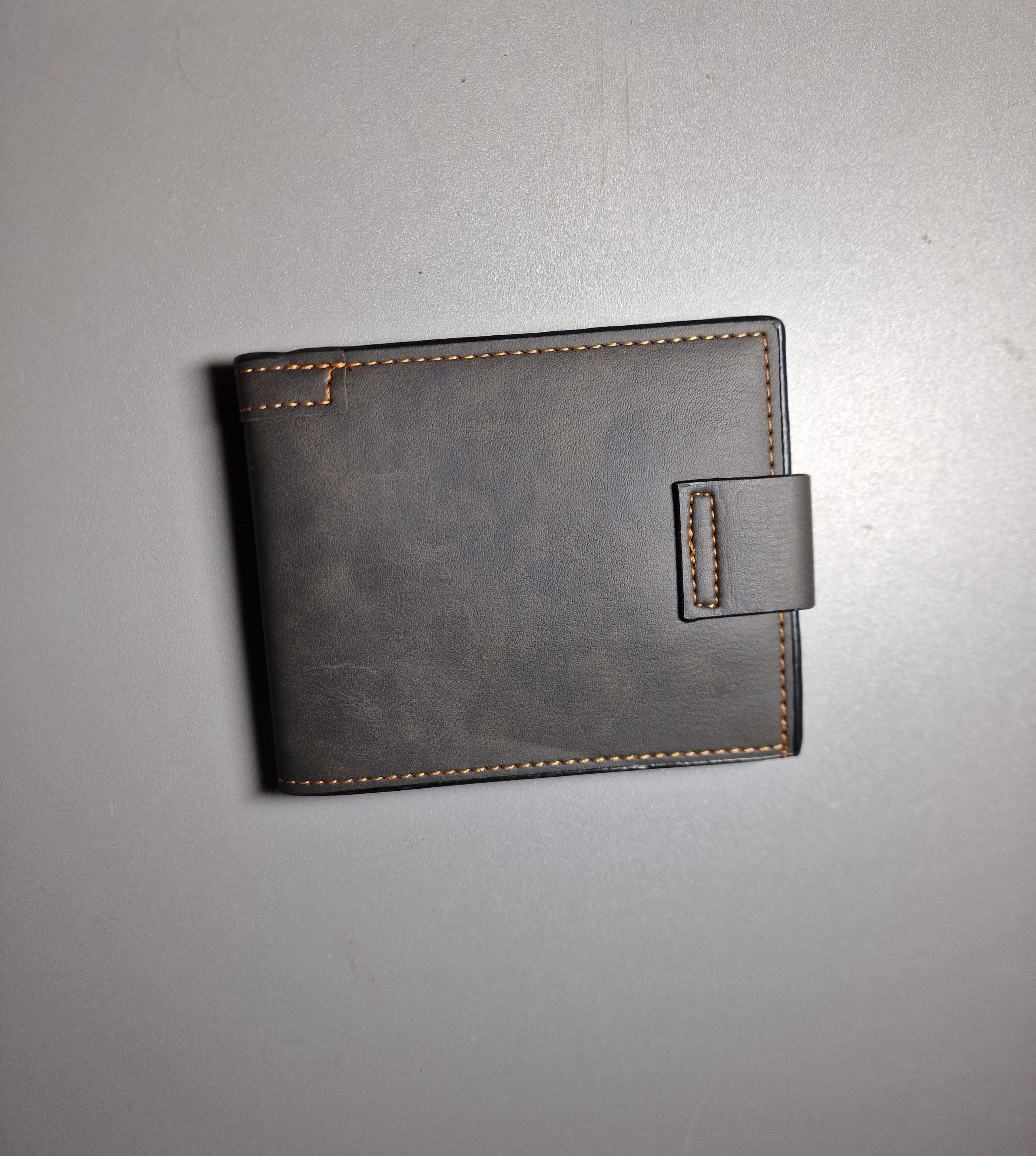 Black Faux Leather Men's Wallet image 1