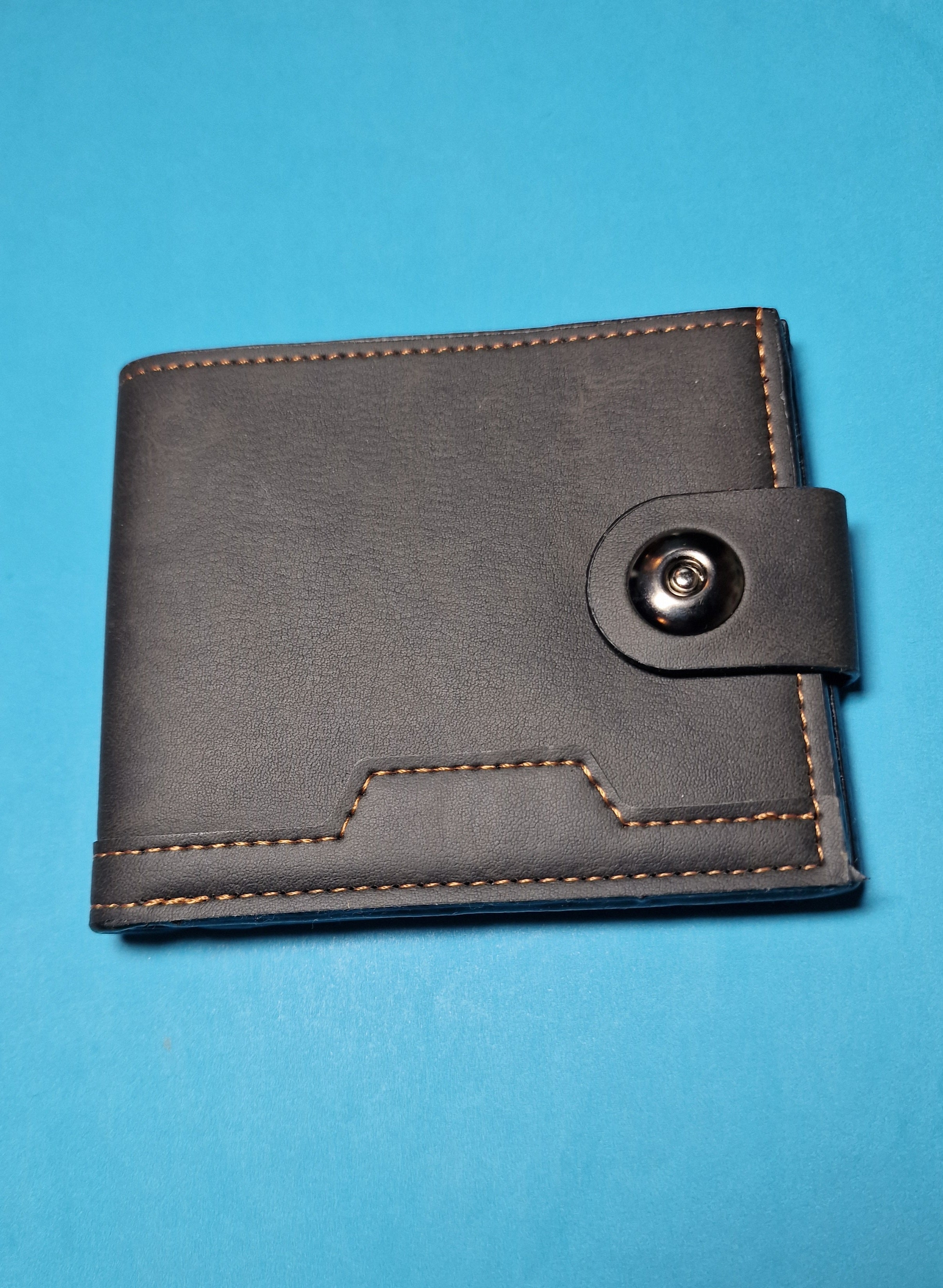 Black Faux Leather Men's Wallet image 0