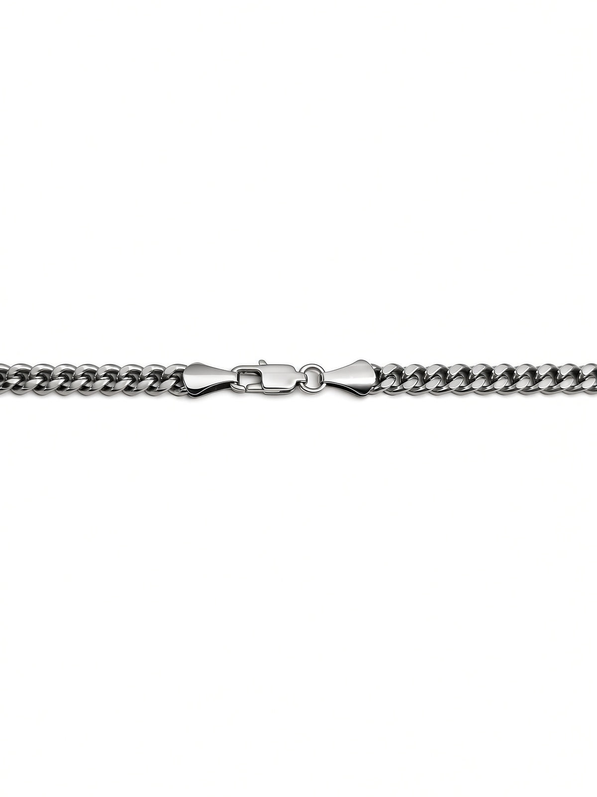 Silver 8mm Stainless Steel Curb Chain Necklace