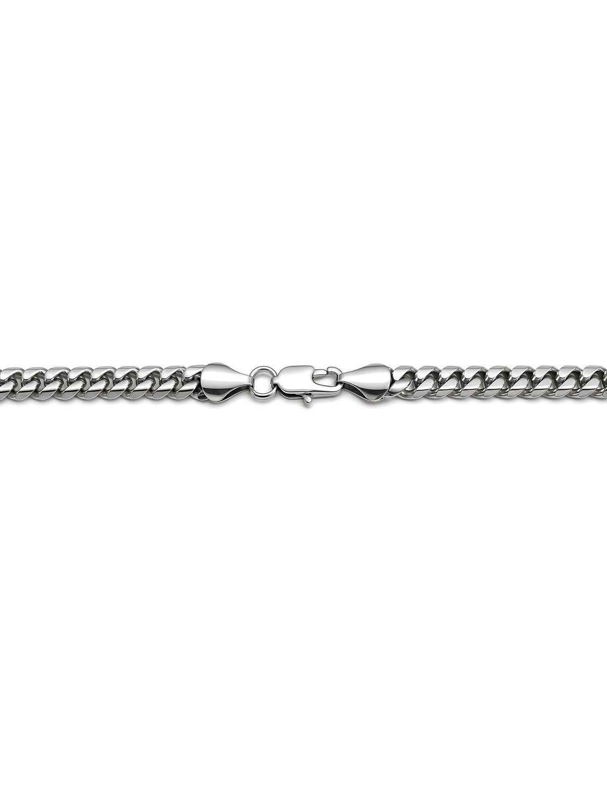 Silver 5mm Stainless Steel Curb Chain Necklace