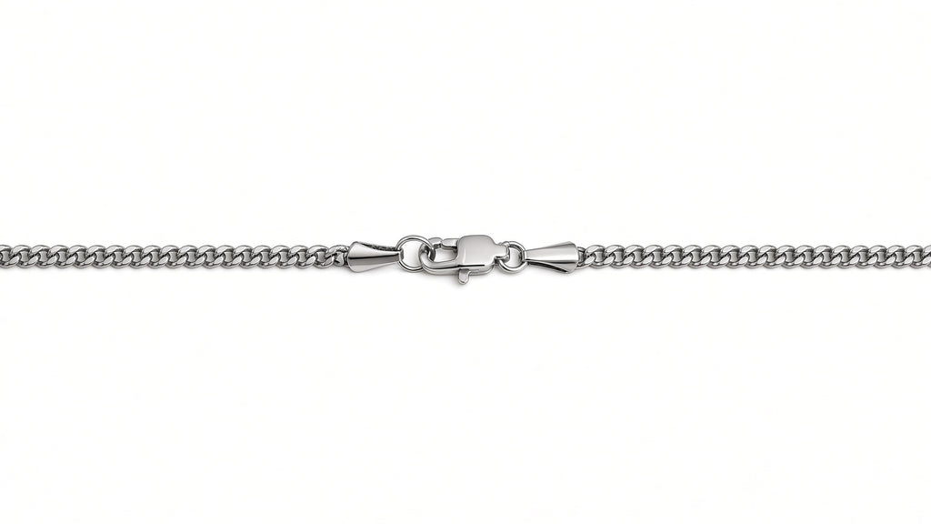 Silver 3mm Stainless Steel Curb Chain Necklace